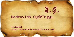Modrovich Gyöngyi névjegykártya